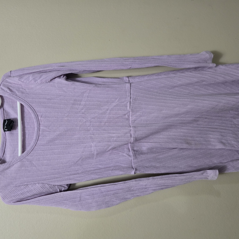 Lavender Ribbed Long Sleeve Top